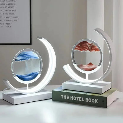 Lampe Sable Mouvant en Métal – Décoration Artistique