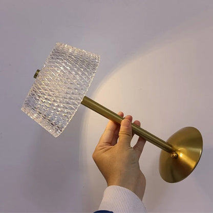 Lampe de Chevet Sans Fil Cristal Tactile et Rechargeable