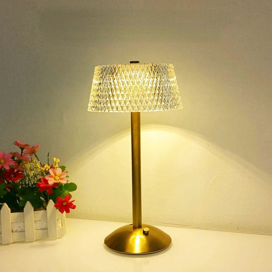 Lampe de Chevet Sans Fil Cristal Tactile et Rechargeable