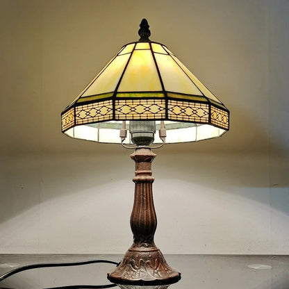 Lampe de Table Style Tiffany en Vitrail