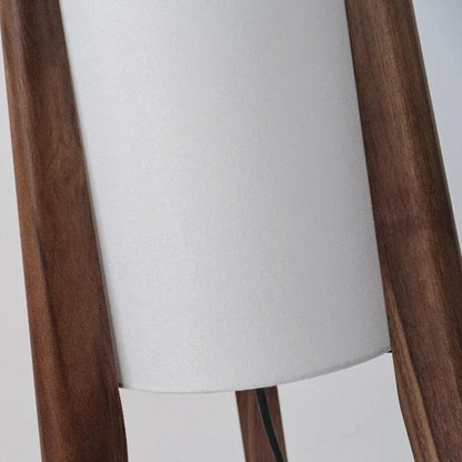 Lampe sur Pied Japonaise en Bois et Tissu