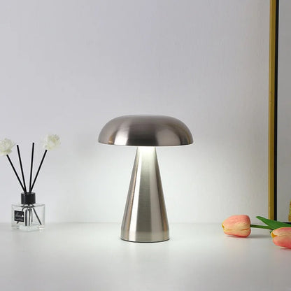 Lampe de chevet tactile design champignon en métal
