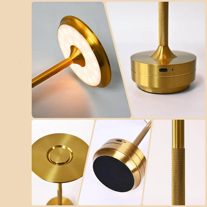 Lampe de chevet tactile sans fil en métal