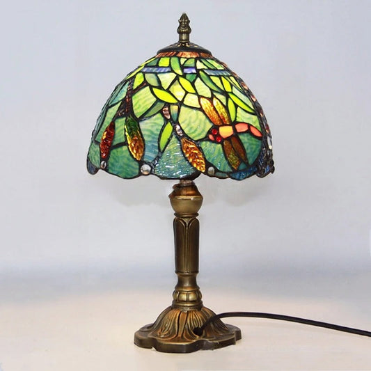 Lampe Tiffany Évasion – Vitrail Libellules et Feuillages
