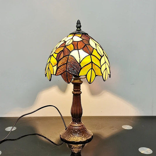 Lampe Tiffany Feuillage Doré – Style Art Nouveau