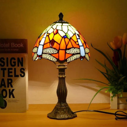 Lampe Tiffany Libellule en Verre et Métal