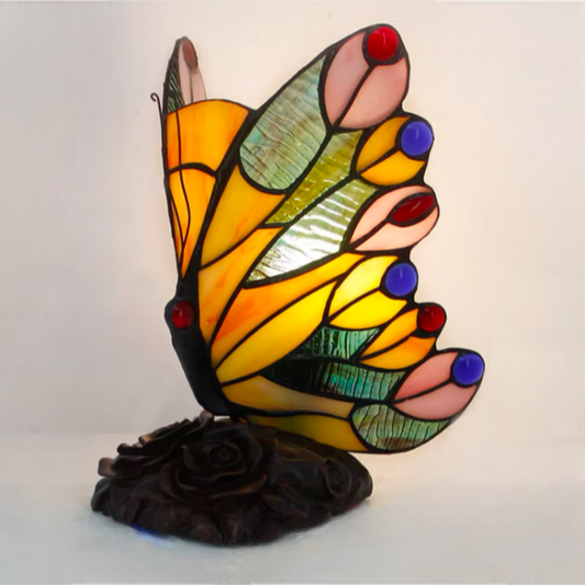Lampe Tiffany Papillon en Verre et Métal