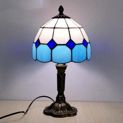 Lampe Tiffany Saphir en Vitrail – Style Vintage