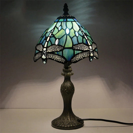 Lampe Tiffany Verte aux Libellules – Style Art Nouveau