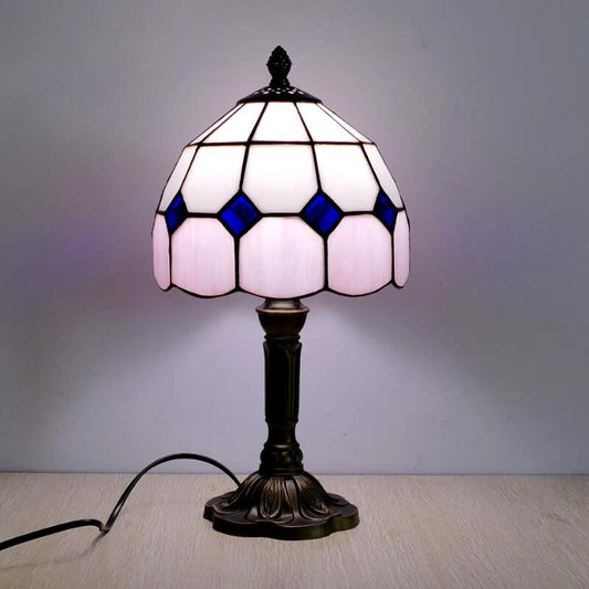 Lampe Tiffany Violette – Abat-jour Vitrail Pastel