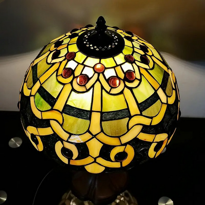 Lampe de Style Tiffany en Verre et Métal – 30x48 cm
