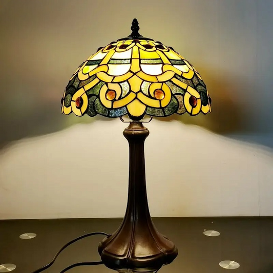 Lampe de Style Tiffany en Verre et Métal – 30x48 cm