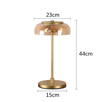 Lampe en Pierre de Verre et Métal Doré