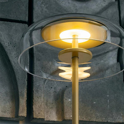 Lampe en Pierre de Verre et Métal Doré