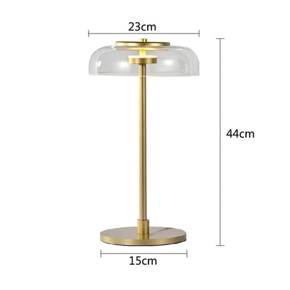 Lampe en Pierre de Verre et Métal Doré