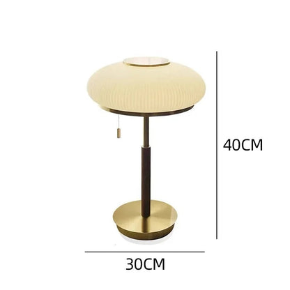 Lampe de chevet vintage en métal et verre – H40 x L30 cm