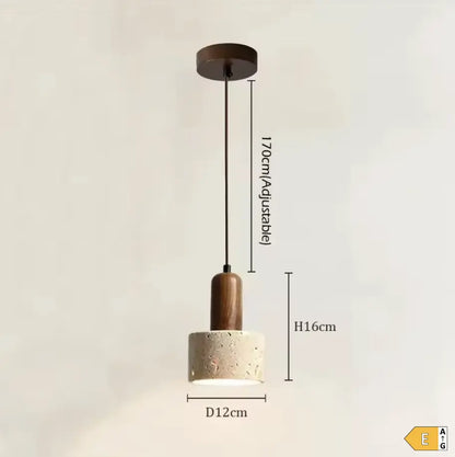Lampe de Chevet Suspendue Travertin et Bois