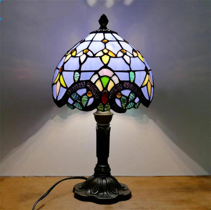 Lampe de Chevet Ancienne Style Tiffany – Verre et Métal