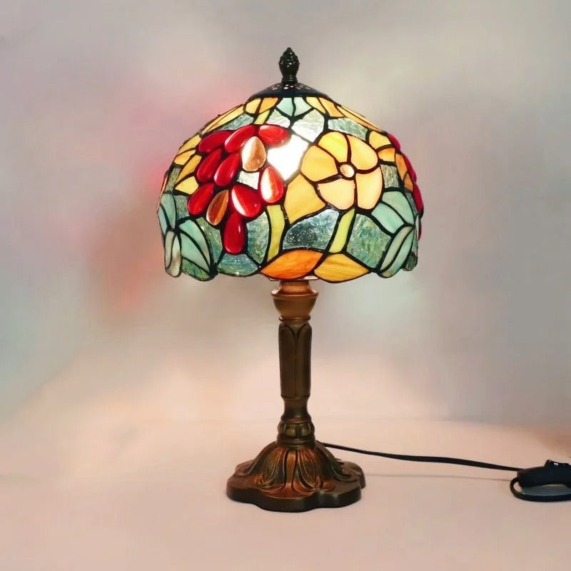 Lampe de Chevet Ancienne Style Tiffany – Verre et Métal