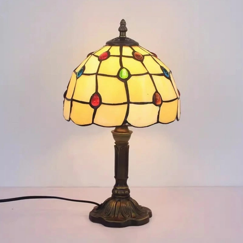Lampe de Chevet Ancienne Style Tiffany – Verre et Métal