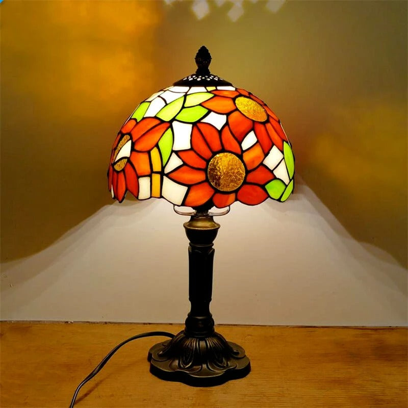 Lampe de Chevet Ancienne Style Tiffany – Verre et Métal