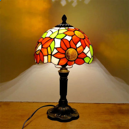 Lampe de Chevet Ancienne Style Tiffany – Verre et Métal