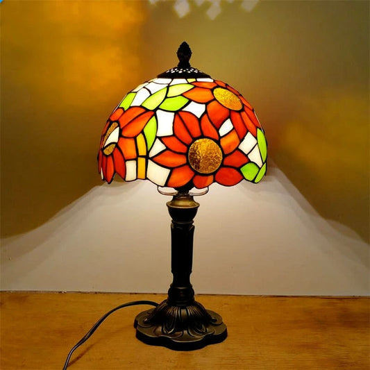 Lampe de Chevet Ancienne Style Tiffany – Verre et Métal