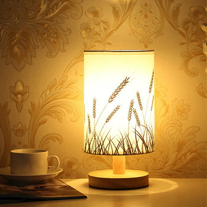 Lampe de Chevet en Bois et Lin – Design Naturel