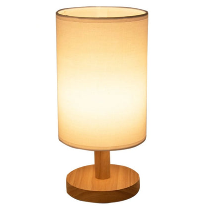Lampe de Chevet en Bois et Lin – Design Naturel