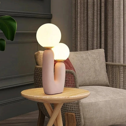 Lampe de Chevet Design Cactus en Résine et Verre