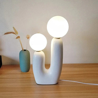 Lampe de Chevet Design Cactus en Résine et Verre