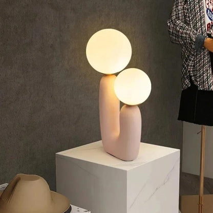 Lampe de Chevet Design Cactus en Résine et Verre