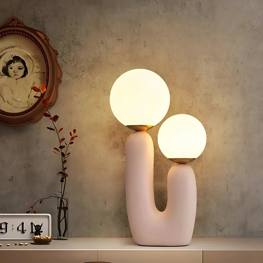 Lampe de Chevet Design Cactus en Résine et Verre