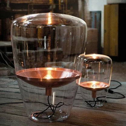 Lampe de Chevet en Verre et Fer – Élégance et Lumière