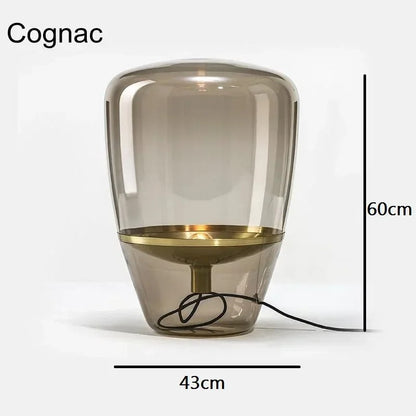 Lampe de Chevet en Verre et Fer – Élégance et Lumière