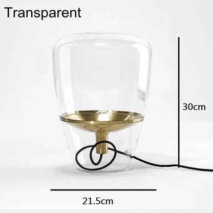 Lampe de Chevet en Verre et Fer – Élégance et Lumière