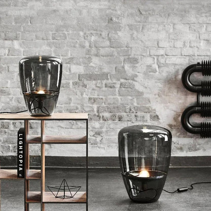 Lampe de Chevet en Verre et Fer – Élégance et Lumière