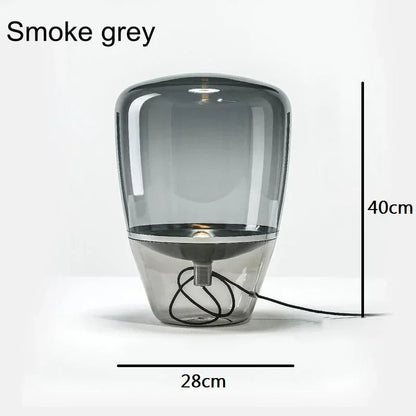 Lampe de Chevet en Verre et Fer – Élégance et Lumière