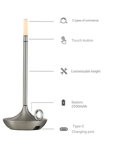 Lampe de Chevet Industrielle Sans Fil Rechargeable
