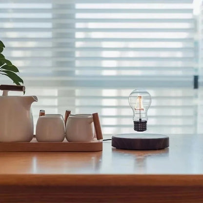 Lampe de Chevet à Lévitation Magnétique – Socle en Bois