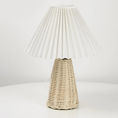 Lampe de Chevet en Rotin et Tissu – Style Naturel