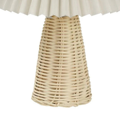 Lampe de Chevet en Rotin et Tissu – Style Naturel