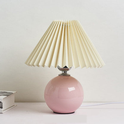 Lampe de Chevet Vintage en Céramique et Tissu
