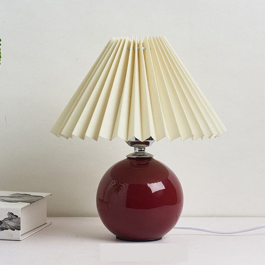 Lampe de Chevet Vintage en Céramique et Tissu
