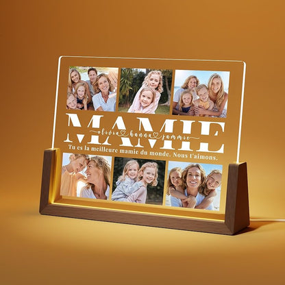 Lampe Personnalisable en Bois et Acrylique – Photo & Message
