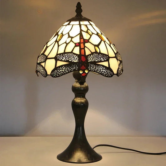 Lampe Style Tiffany Libellule – Vitrail Fait Main