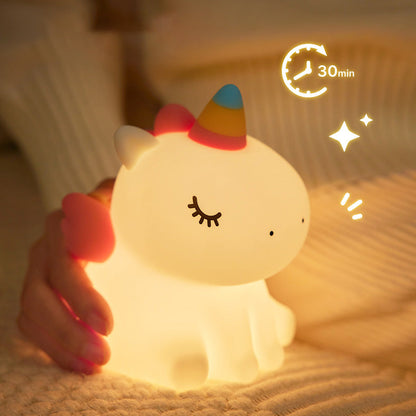 Veilleuse Licorne en Silicone – Lumière Douce pour Enfant