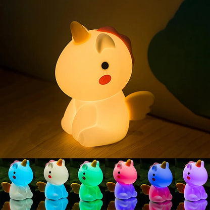 Veilleuse Licorne en Silicone Souple pour Enfant