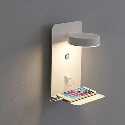 Liseuse Lampe de Chevet avec Port USB et Étagère
