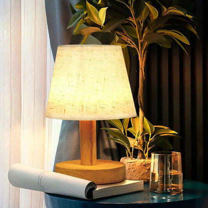 Petite Lampe de Chevet en Bambou et Tissu